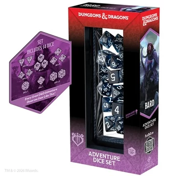 Dobókocka - Sirius Dice - D&D Adventure Dice – Bard: Blue, Black