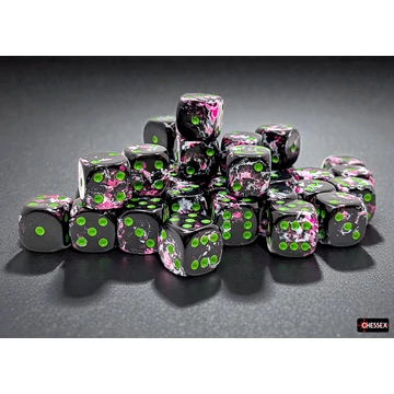 Dobókocka - Chessex Brush Paintball/green d6 (12 mm) (36 db-os szett)