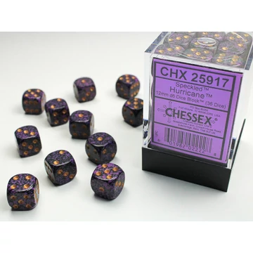 Dobókocka - Chessex Speckled d6 (12 mm) kockablokk Hurricane (36 db-os szett)