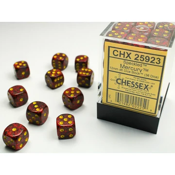 Dobókocka - Chessex Speckled d6 (12 mm) kockablokk Mercury (36 db-os szett)