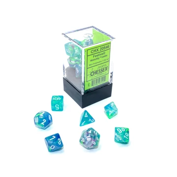 Dobókocka - Chessex - Festive® Mini-Polyhedral Waterlily/white (7 db-os szett)