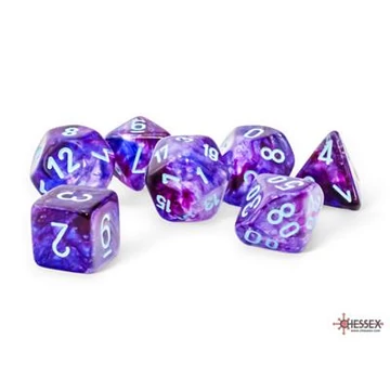Dobókocka - Chessex - Mega-Polyhedral Nebula Nocturnal/turquoise 7-Die Set (7 db-os szett)