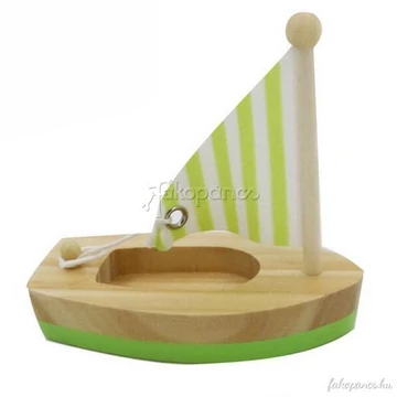 Mini fa vitorlás hajó (zöld-natúr)