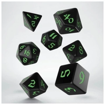 Dobókocka - Classic Runic Black/Green (7 db-os szett)