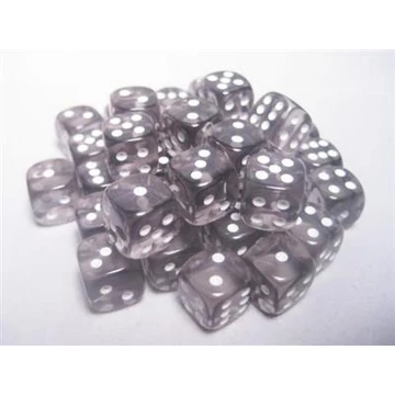 Chessex Translucent d6 (16 mm) kockablokk Smoke white (12 db-os szett)