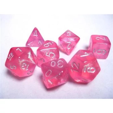 Dobókocka - Chessex Borealis Pink/silver Luminary (7 db-os szett)