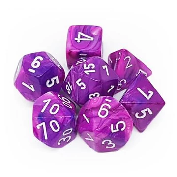 Dobókocka - Chessex Festive Violet w/white (7 db-os szett)