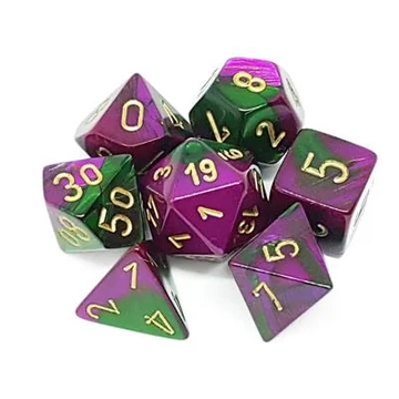 Chessex Gemini Green-Purple gold