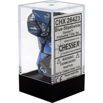 Chessex Gemini Blue-Steel white