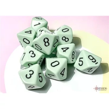 Opaque Pastel Green black d10