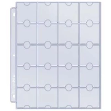 Albumoldal csomag - UP - 20-Pocket Platinum Page for Coins and Tokens (10-pack)