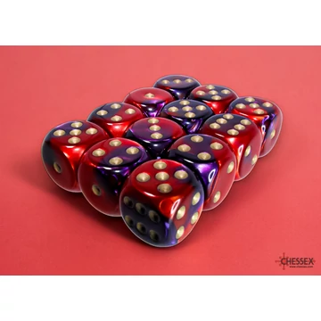Chessex Gemini d6 (16 mm) kockablokk Purple-Red gold