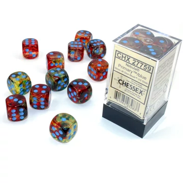 Chessex d6 (16 mm) kockablokk Nebula Primary blue