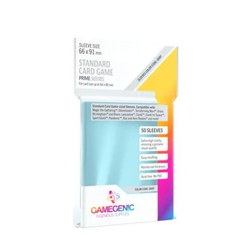Gamegenic - PRIME Standard Card Game Sleeves 66 x 91 mm - Clear (50 Sleeves)