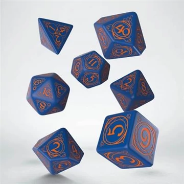 Dobókocka - Wizard Dark-blue & orange (7 db-os szett)