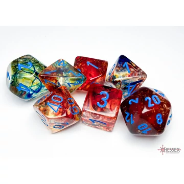 Dobókocka - Chessex Nebula TM Primary/blue Luminary (7 db-os szett)