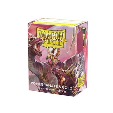 Matte Dual Sleeves Pomegranate &amp; Gold (100 Sleeves)