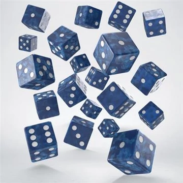 Full Pack of D6s Cobalt&amp;White