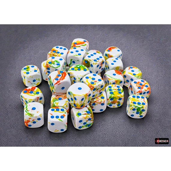 Dobókocka - Chessex Brush Breezy/blue d6 (12 mm) (36 db-os szett)