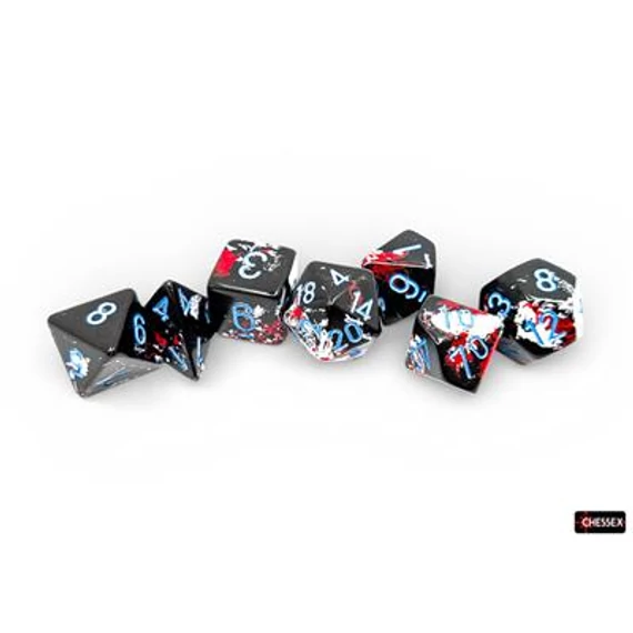 Dobókocka - Chessex Brush Dark Side/blue (7 db-os szett)