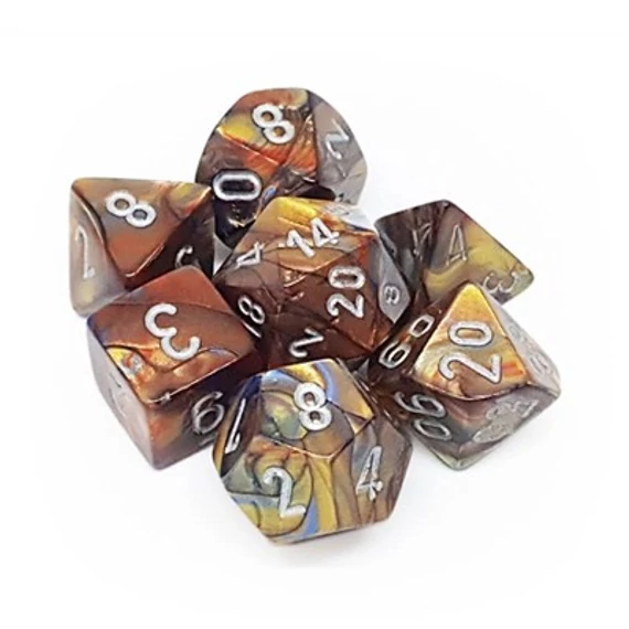 Dobókocka - Chessex Lustrous Gold w/silver (7 db-os szett)