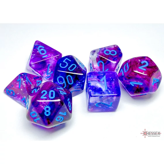 Dobókocka - Chessex Nebula TM Nocturnal/blue Luminary (7 db-os szett)