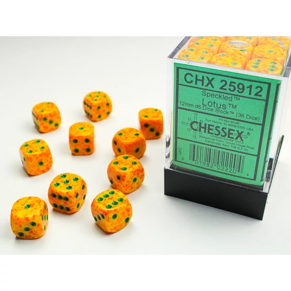 Dobókocka - Chessex Speckled d6 (12 mm) kockablokk Lotus (36 db-os szett)