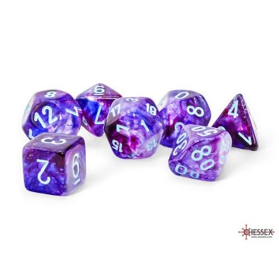 Dobókocka - Chessex - Mega-Polyhedral Nebula Nocturnal/turquoise 7-Die Set (7 db-os szett)