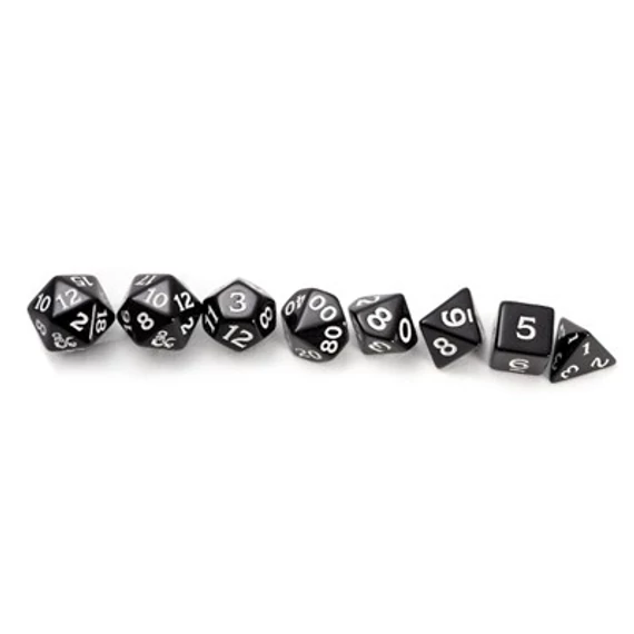 Dobókocka - Sirius Dice - D&D New Adventurer Set - Black Dice