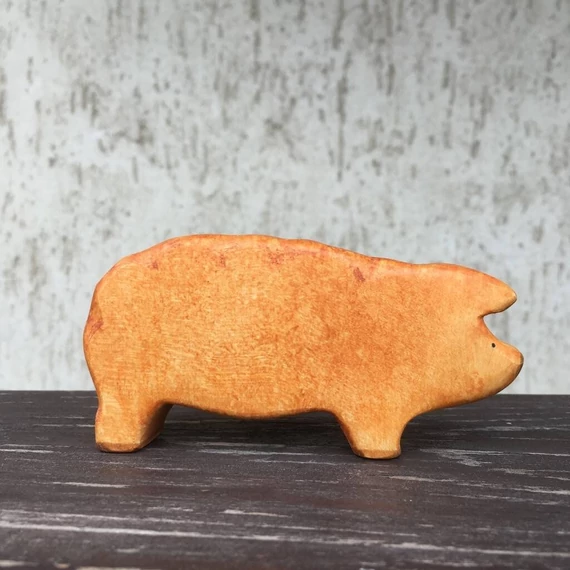 Fózi-Folt kézműves faállat - Mangalica