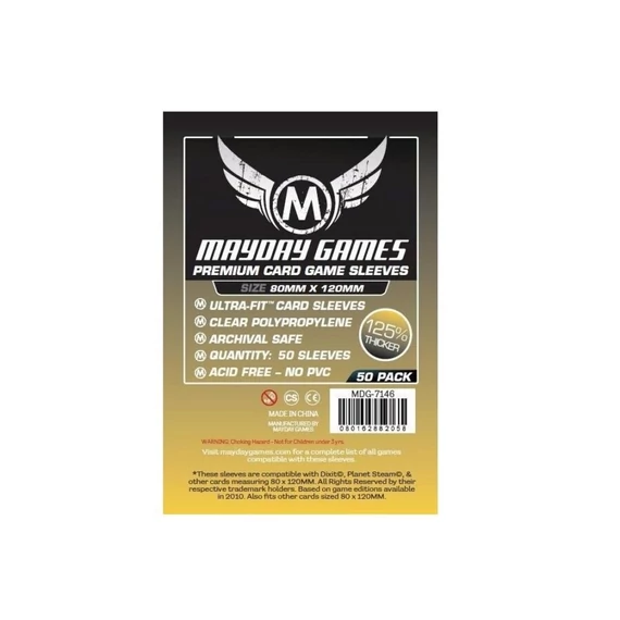 Mayday Games - Prémium Magnum Gold kártyavédő 80x120 mm (50 db)