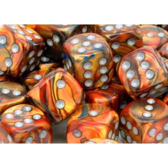 Chessex d6 (16 mm) kockablokk Lustrous Gold Silver (12 db-os szett)