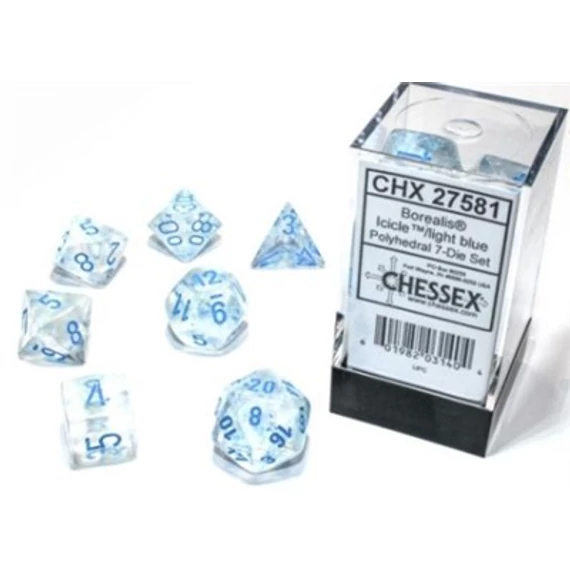 Chessex Borealis Icicle light blue Luminary 7