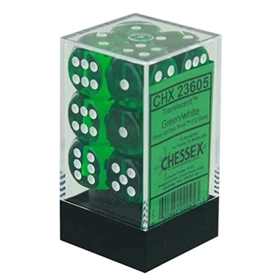 translucent green white d6