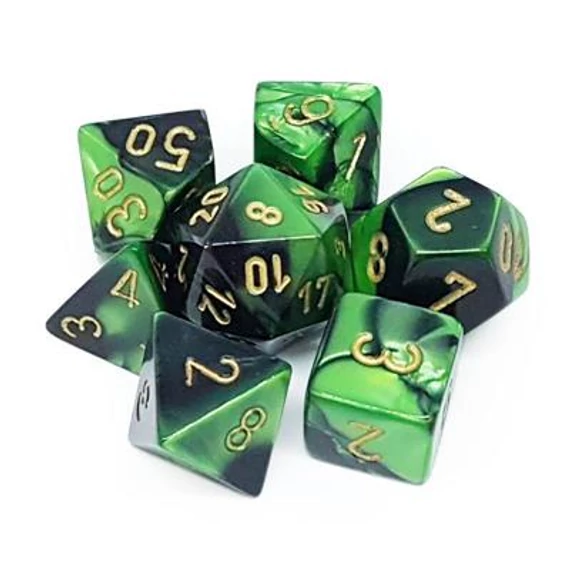 Chessex Gemini Black-Green gold