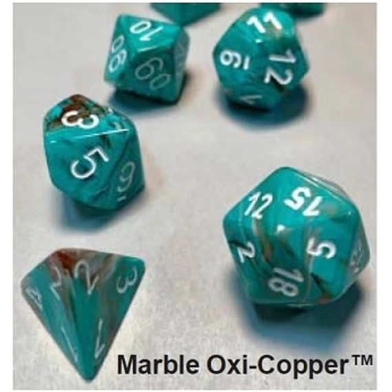 Chessex Marble Oxi-Copper white