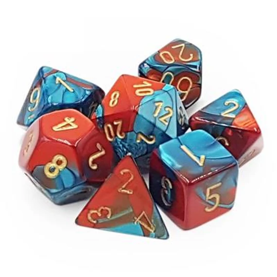 Chessex Gemini Red-Teal gold