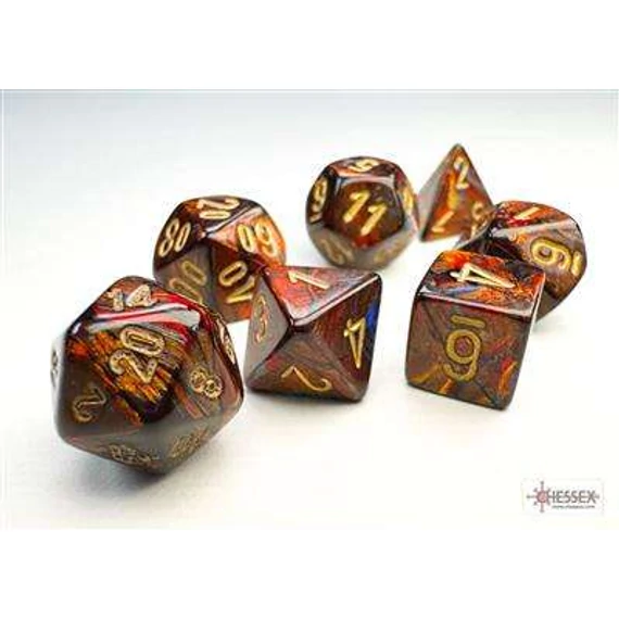Scarab Mini-Polyhedral Blue Blood gold
