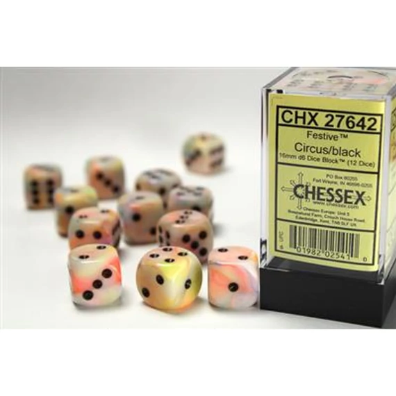 Festive Circus black d6 szett