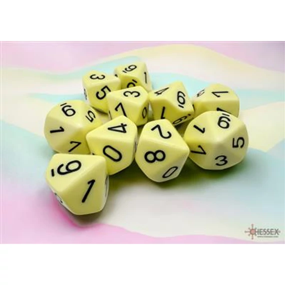 Opaque Pastel Yellow black d10