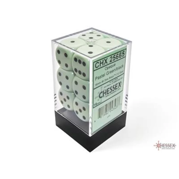 Pastel Green black d6 szett