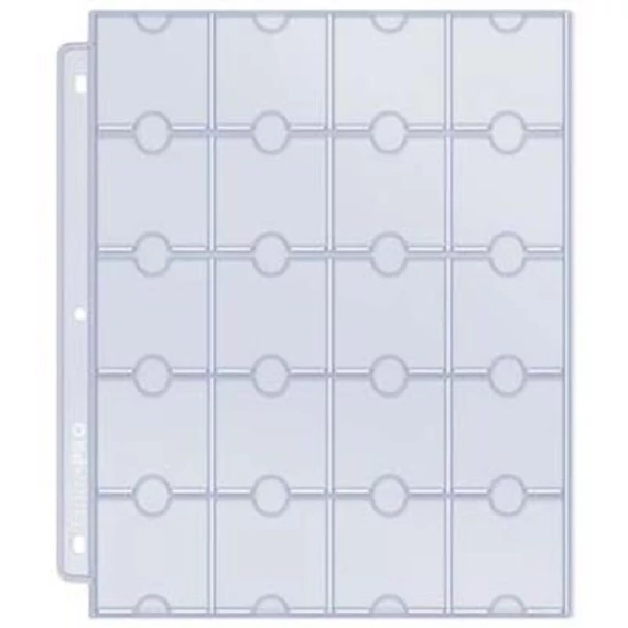 Albumoldal csomag - UP - 20-Pocket Platinum Page for Coins and Tokens (10-pack)