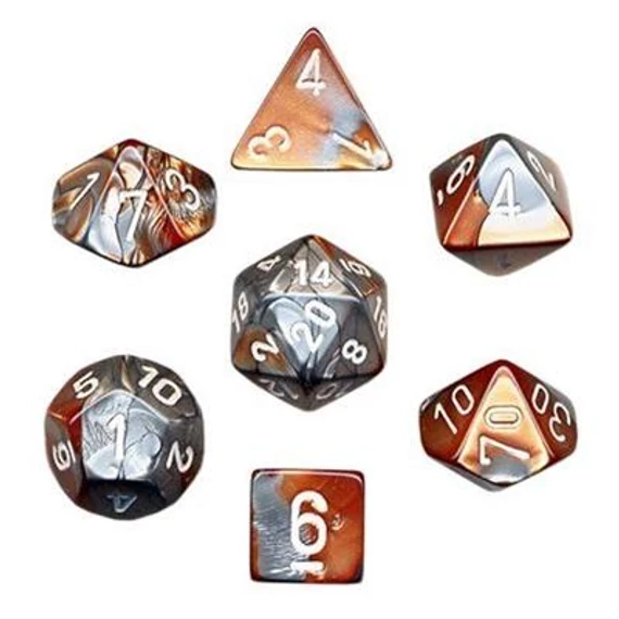 Chessex Gemini Copper-Steel white