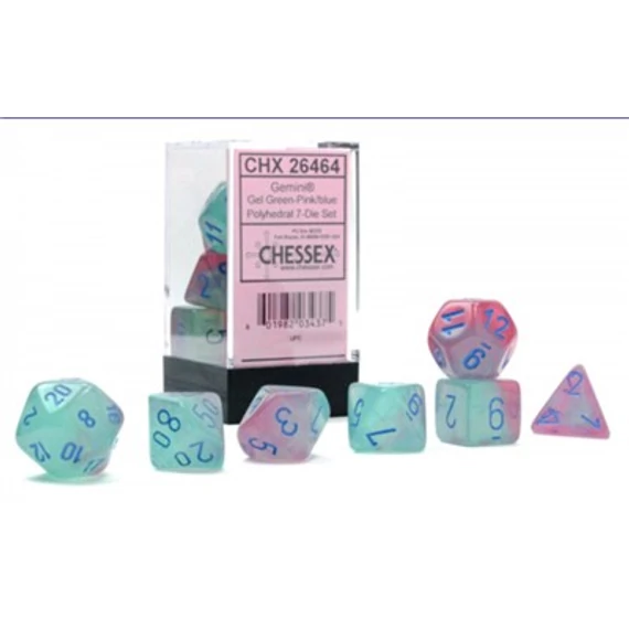 Chessex Gemini Gel Green-Pink blue Luminary