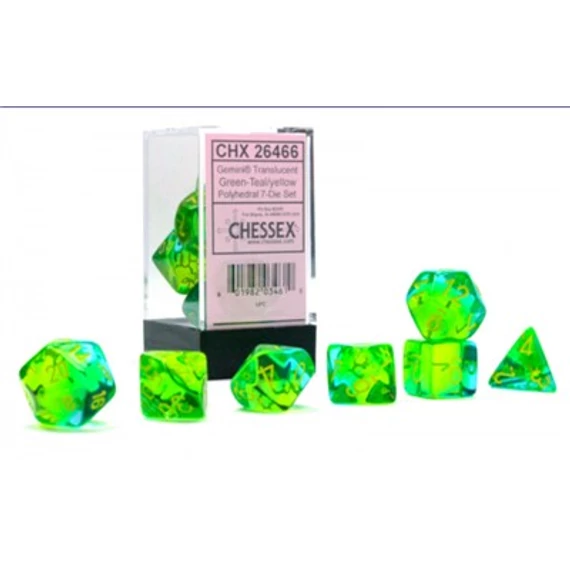 Chessex Gemini Translucent Green-Teal yellow