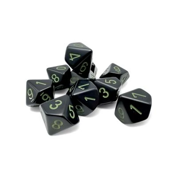 Chessex Opaque d10 szett Black green