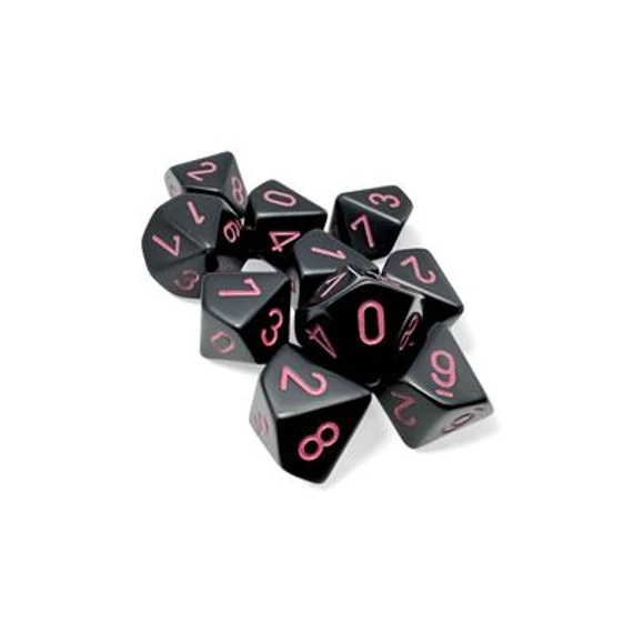Chessex Opaque d10 szett Black pink