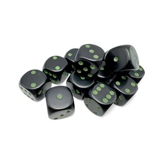 Chessex Opaque d6 (16 mm) kockablokk Black green