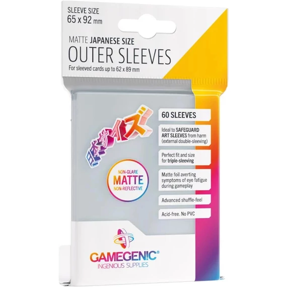 Gamegenic - Outer Sleeves Matte Japanese Size (60 Sleeves)