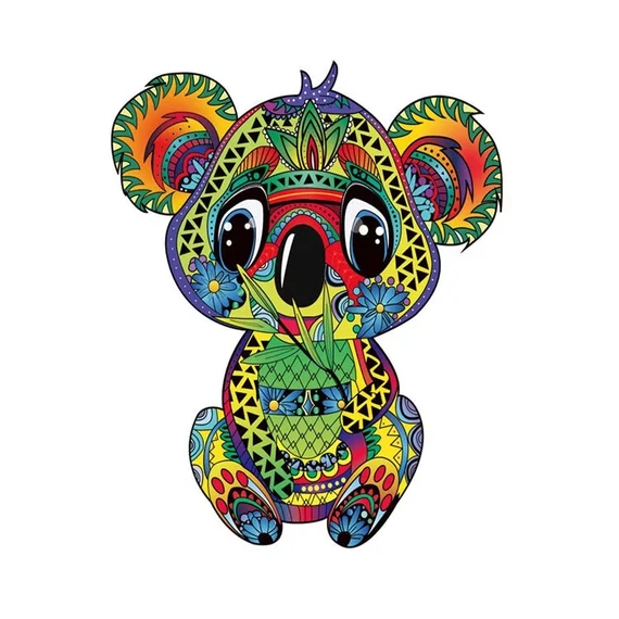 Fa puzzle, színes A5 méretű 95 db-os (koala)